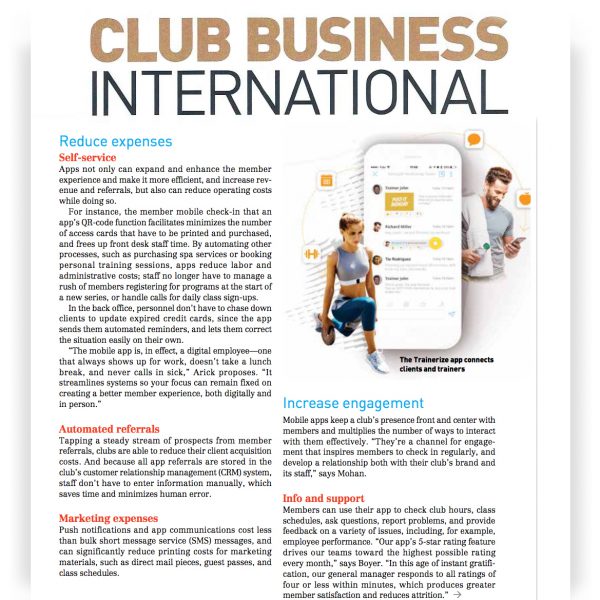 Trainerize CEO Talks Mobile Fitness Technology with Club Business International Magazine