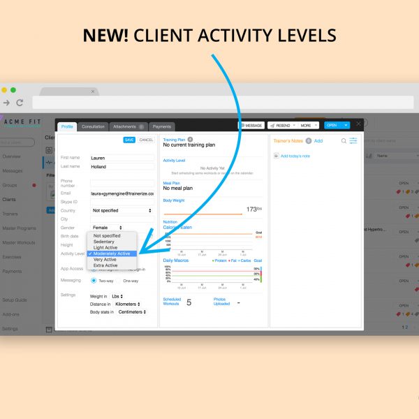 New in Trainerize: Client Activity Levels