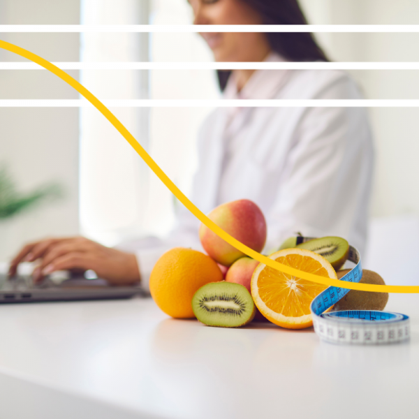 Healthy food on nutritionist's counter top